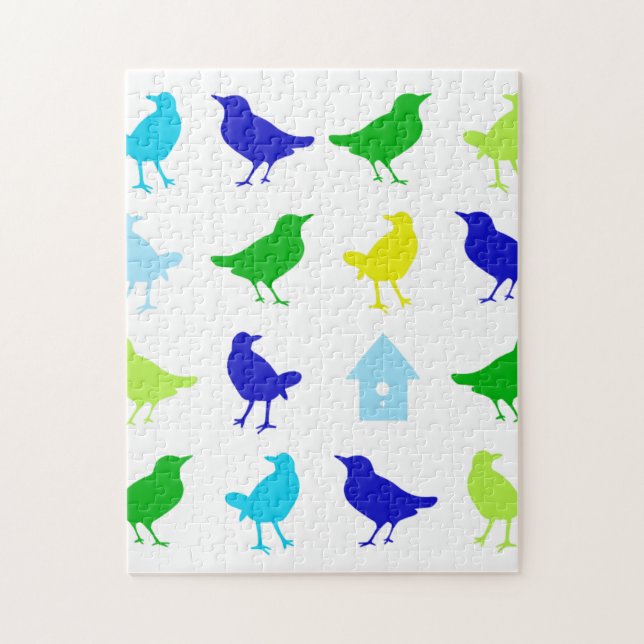 Malerei von farbigen Vögeln durch Chariklia Zarris Puzzle (Vertikal)