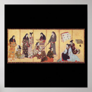 Malerei von Iwasa Matabei c. 1650 Japan Poster