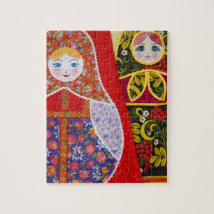 Malerei von Russe Matryoshka Puppe Puzzle