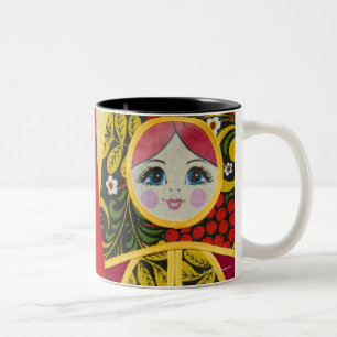 Malerei von Russe Matryoshka Puppe Zweifarbige Tasse
