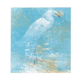 Malerei von Snowy Egret | Notepad Notizblock