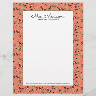 Malerei von Toucans and Greenery Bird Pattern Briefbogen