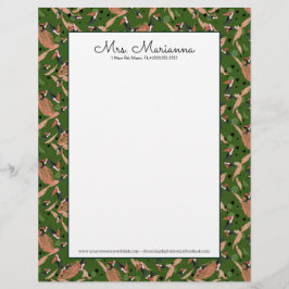 Malerei von Toucans and Greenery Bird Pattern Briefbogen