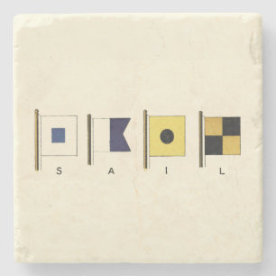 Malerei von vier Flaggen mit dem Segel unten Steinuntersetzer