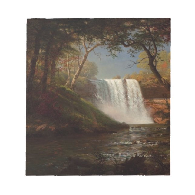 Malerei-Waldwasserfall-Schicksal Alberts Bierstadt Notizblock (Vorderseite)