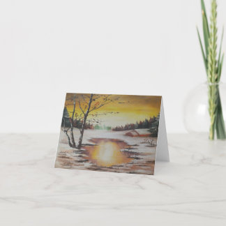 Malerei-Winter-Szene Anmerkungs-KarteAnn Hayes Feiertagskarte