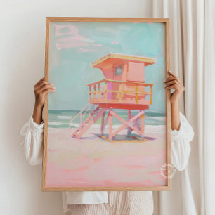 Malereien an der Küste, Bademeister, Art der Beach Poster