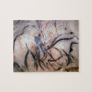 Malereien, die Mammut und Vieh, vom C darstellen Puzzle