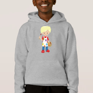 Malerin, Malerin, Niedlicher Junge, blondes Haar Hoodie