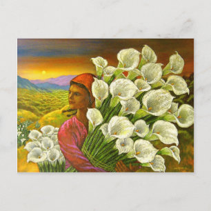 Malerin mit Cala Lilies Art - mehrere Postkarte