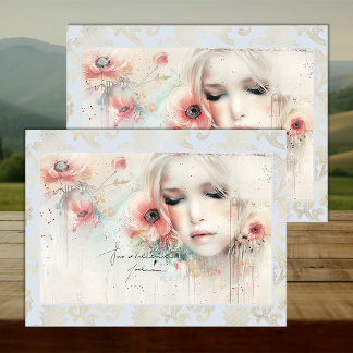Malerisch Abstrakte Blumen-1 Decoupage Tissue Seidenpapier