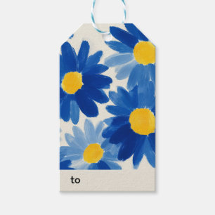 Malerisch blaue und gelbe Blume Geschenkanhänger