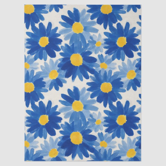 Malerisch blaue und gelbe Blume Seidenpapier (Vorderseite)