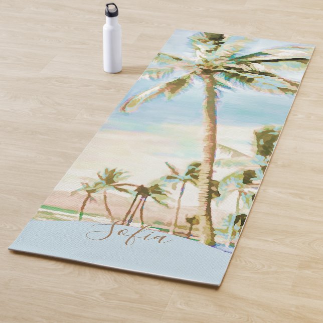 Malerisch Hawaiian Beach Mauna Lani Bay, Blue Yogamatte (Beispiel)