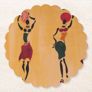 Malerische afrikanische Kunst mit Frauen Untersetzer