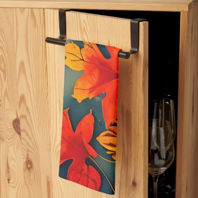 Malerische Ahornbäume im rustikalen Blätter Geschirrtuch (Drittel gefaltet)