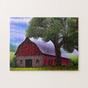 Malerische Ahornbäume im rustikalen Blätter Puzzle