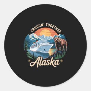 Malerische Alaska-Kreuzfahrt-Abenteuer Bärenberge Runder Aufkleber