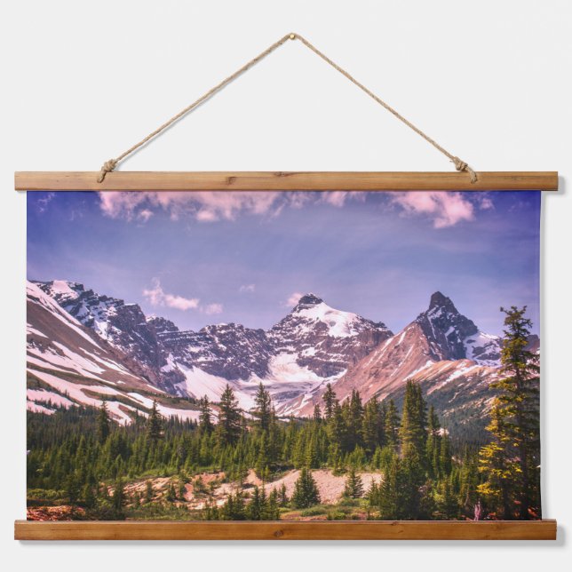 Malerische Alberta-Alpen Wandteppich Mit Holzrahmen (Vorne)