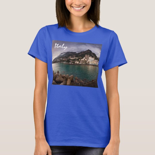 Malerische Amalfiküste, Italien Stadt am Meer T-Shirt (Vorderseite)