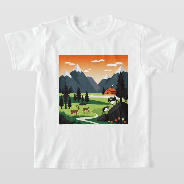 Malerische Berglandschaft T-Shirt (Ablage )