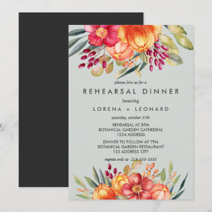 Malerische Blume Moderne PROBE Abendessen Hochzeit Einladung