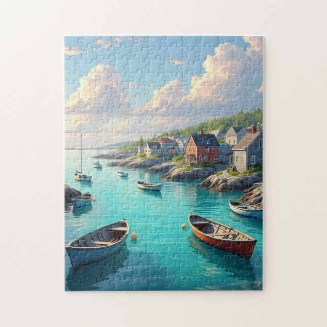 Malerische Fischerbucht Puzzle (Vertikal)