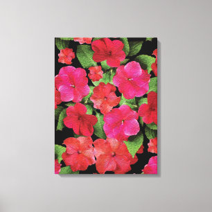 Malerische Impatienten Blume Canvas Print Leinwanddruck