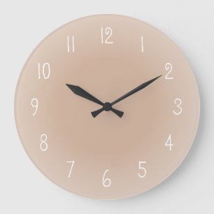 Malerische Kanten Rosy Beige Mattierte Design Farb Große Wanduhr