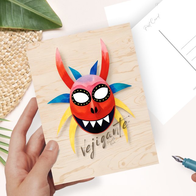 Malerische Karnevalsmaske aus Puerto Rico Postkarte (Von Creator hochgeladen)