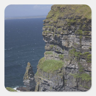 Malerische Klippen von Moher und O'Briens Turm Quadratischer Aufkleber