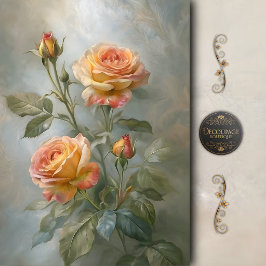 Malerische Korallenrose Decoupage Seidenpapier