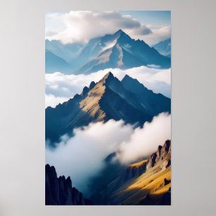 Malerische Landschaft Berge Natur Ruhe Poster