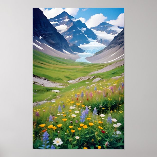 Malerische Landschaft Berge Tal Natur Ruhe Poster (Vorne)