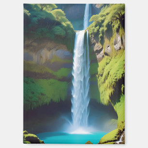 Malerische Landschaft Berge Wasserfall Natur Magnet
