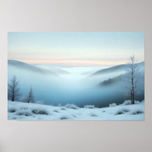 Malerische Landschaft Berge Winter Natur Kunst Poster