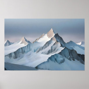 Malerische Landschaft Berge Winter Natur Kunst Poster