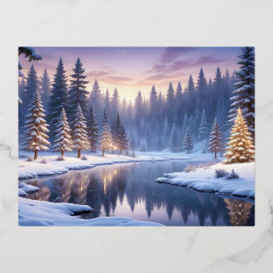 Malerische Landschaft Berge Winter Natur Ruhe Folien Feiertagspostkarte