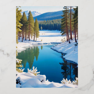 Malerische Landschaft Berge Winter Natur Ruhe Folien Feiertagspostkarte