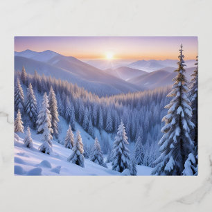 Malerische Landschaft Berge Winter Natur Ruhe Folien Feiertagspostkarte