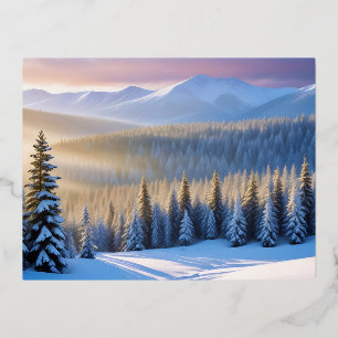 Malerische Landschaft Berge Winter Natur Ruhe Folien Feiertagspostkarte