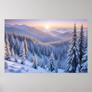 Malerische Landschaft Berge Winter Natur Ruhe Poster