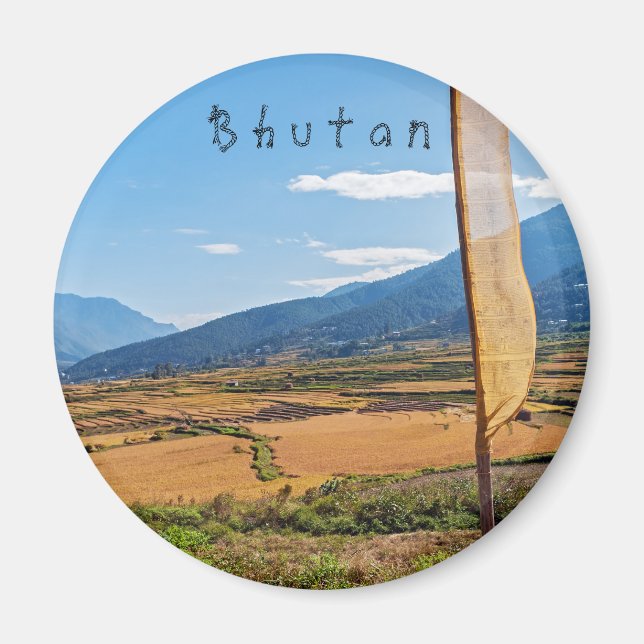 Malerische Landschaft im ländlichen Bhutan Magnet (Vorne)