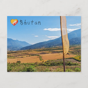 Malerische Landschaft im ländlichen Bhutan Postkarte