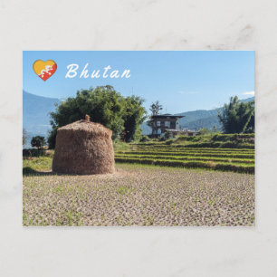Malerische Landschaft im ländlichen Bhutan Postkarte