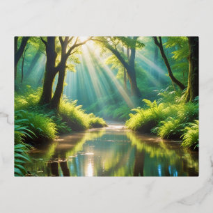 Malerische Landschaft Panoramafluss Natur Ruhe Folien Feiertagspostkarte