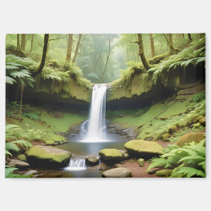 Malerische Landschaft Wald Wasserfall Natur Ruhe Magnet