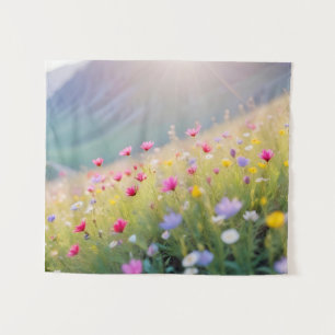 Malerische Landschaft Wiesen Tal Natur Stille Wandteppich