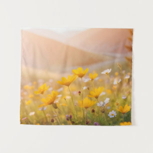 Malerische Landschaft Wiesen Tal Natur Stille Wandteppich