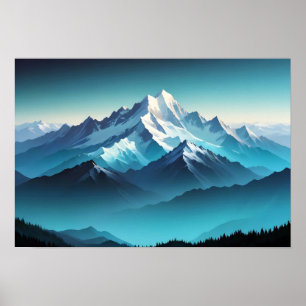 Malerische Landschaft Winter Natur Hintergrund Kun Poster